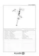 Diagramm eines Kludi Waschbeckenmischers mit Einzelhebel-Bedienung. Teile und deren Bezeichnungen sind nummeriert, einschließlich Grubenschraube, Keramikeinheit und Montagekit.